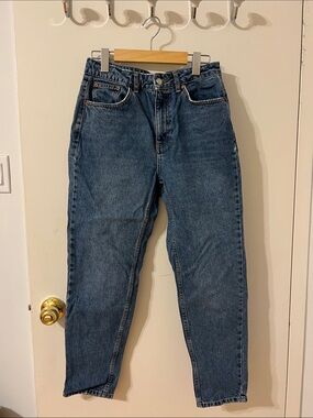 Topshop High-Rise Women's Denim Jeans in Dark Blue